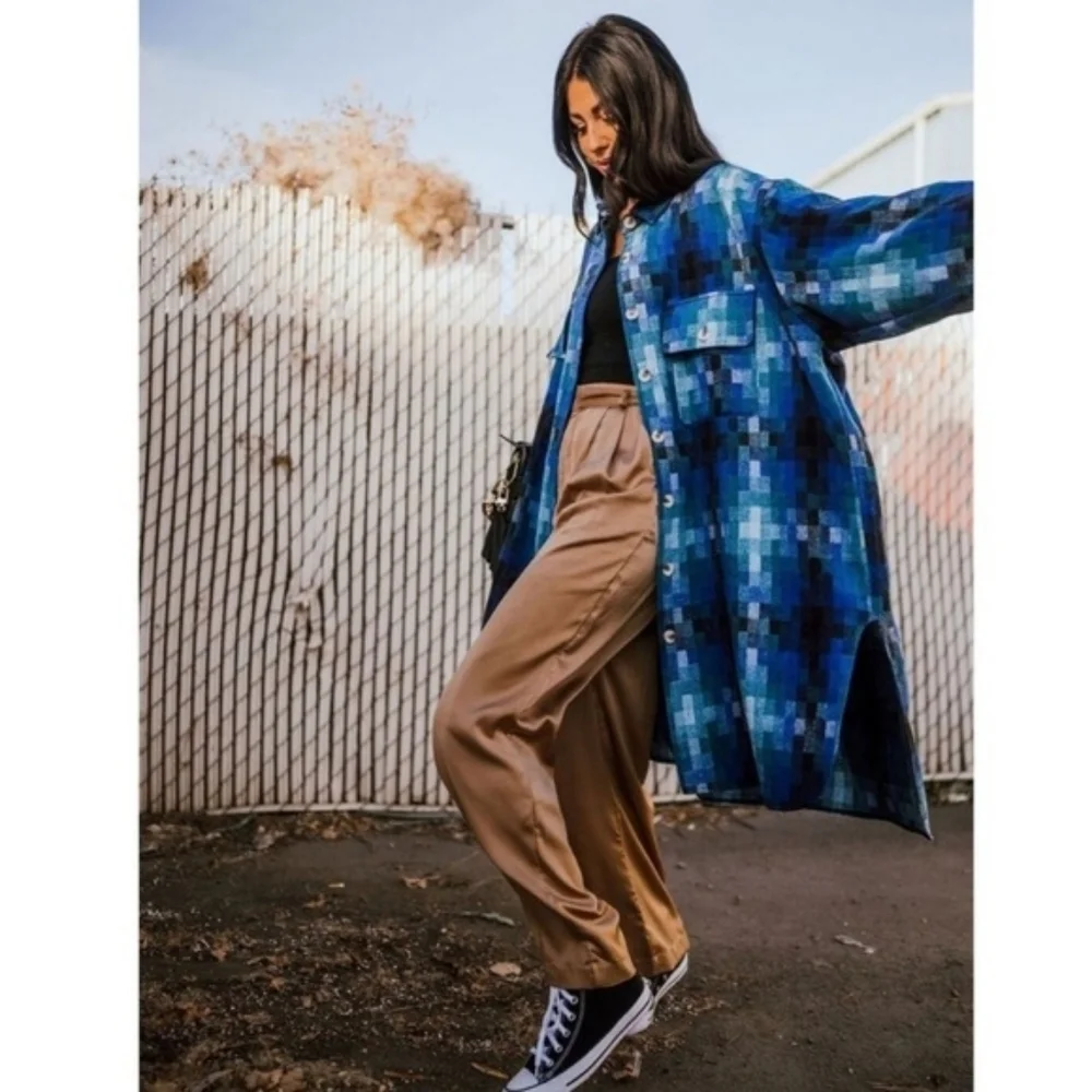 Dressed In Lala Cosmos Oversized Grunge Wool Jacket Nwot - Picture 2 of 10